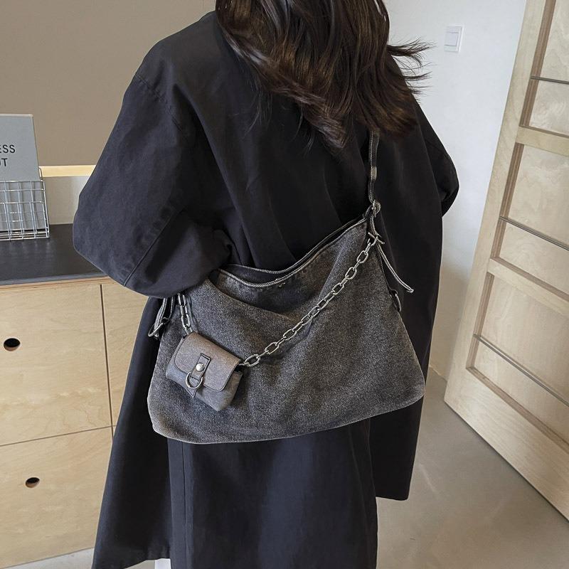 

Наплечная сумка большой вместимости кроссбоди большая сумка 2025 новая сумка-тоут для поездок на работу ручная сумка-тоут чёрный