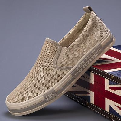 New Summer Style Men's Flying Mesh Cloth Breathable and Versatile Soft Sole One Foot Pedal Foot Casual Men's Shoes