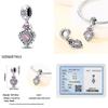 Real 925 Silver Classical Lotus Butterfly Angel Cross Dragonfly Pink Purple Charms Beads Fit Pan Bracelets DIY Jewelry