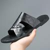 Plus Size 50 Fashion Men Soft Bottom Sandals Solid Color Open Toe Leather Walking Shoes New Beach Breathable Antiskid Slippers