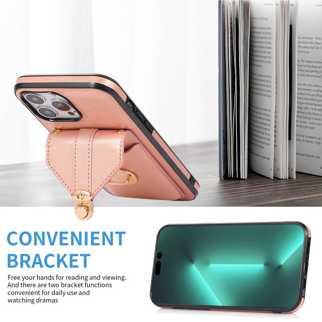 Crossbody Leder Portemonnaie Hülle Kartensteckplatz Halter Metallschnalle für iPhone 15 14Plus 13 12 11 Pro Max XSMAX für Samsung S24 S23 S22 S21 Ultra Plus A14 A54