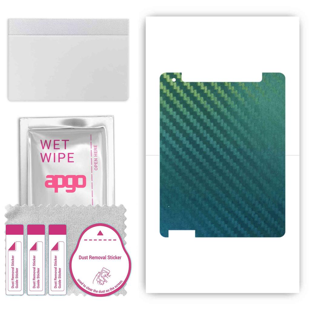 apgo Protective Skin Sticker for the Back Compatible with Apple iPad 4 Wi-Fi + Cellular, Wrap Film, Foil, Vinyl - Pattern Carbon Chameleon CAKA1