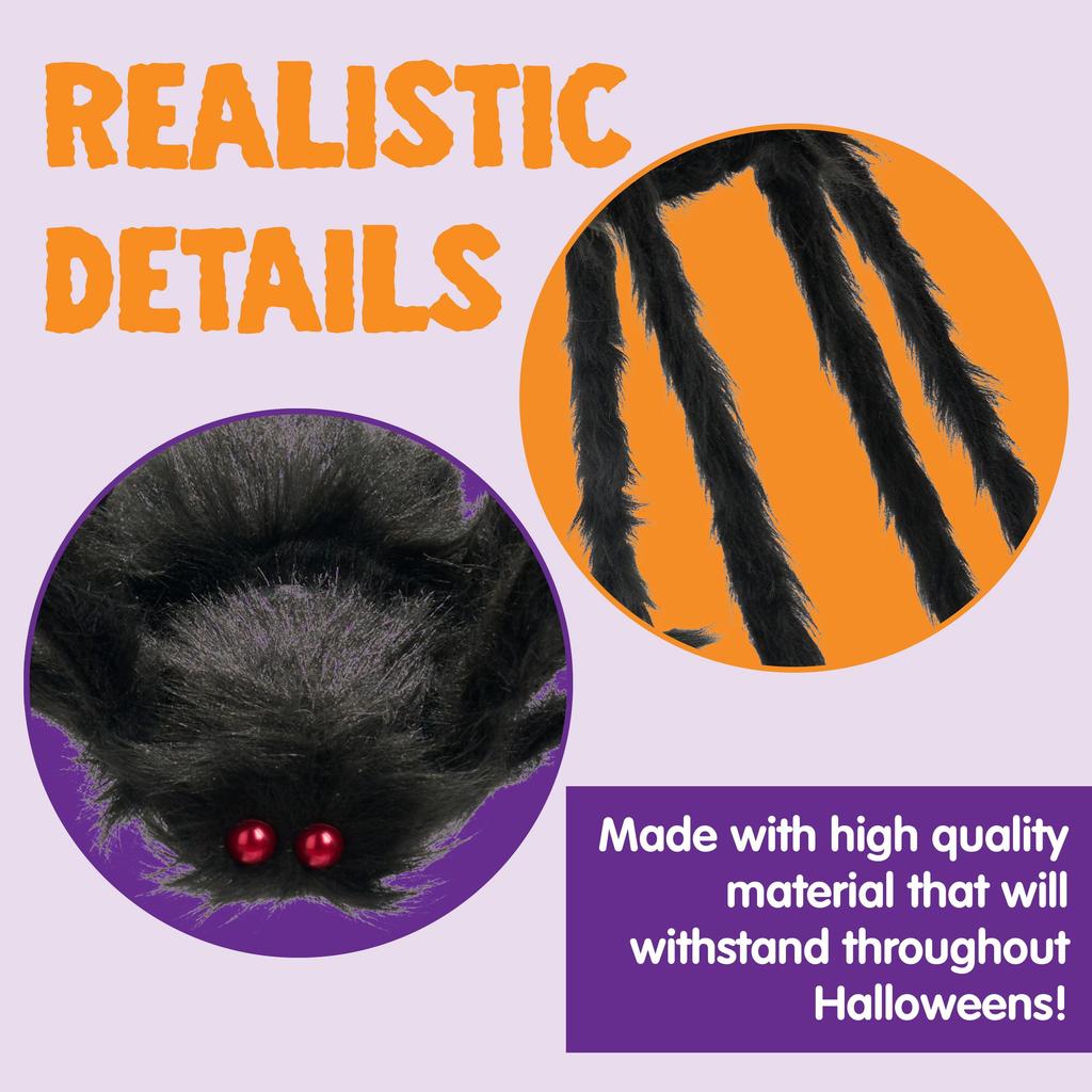 Joyfy 1,5 m Pająk Gigant z Oświetleniem Dekoracje na Halloween Straszny Pająk Halloween Dekoracje na Imprezę Plenerową Rekwizyty Halloweenowy Ogród