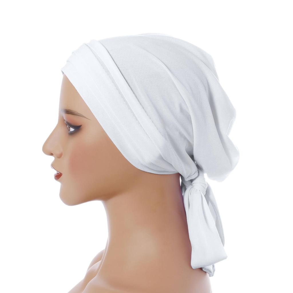 Women's Suede Solid Color Long-Tailed Beanie Hat for Autumn and Winter