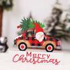 2 Stück Cartoon Weihnachten Desktop Ornamente DIY Tischdekoration Santa Holzschilder Partygeschenke