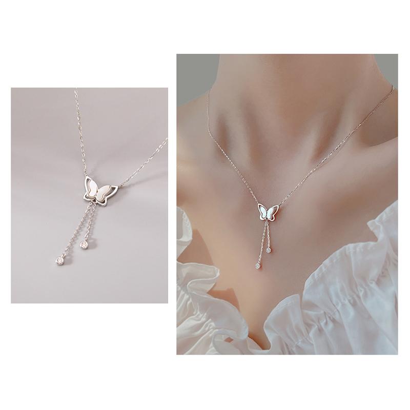 Shiny Butterfly Necklace Ladies Exquisite Clavicle Chain Necklace Jewelry For Ladies Gift