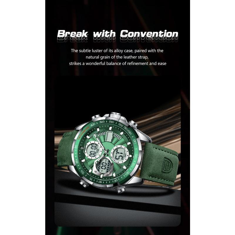 POEDAGAR Luxury Men Watch Luminous Week Date Digital LED Quartz Clock Alarm Dual Time Display Electronic Watches