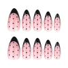 French Black Almond Polka Dot Wearable Nail Tips - Stylish Nail Art