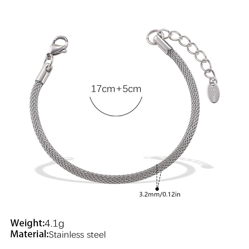 

Ins Minimalist Snake Chain Bracelet & Necklace Set, 18K Gold Plated Stainless Steel Layered Clavicle Chain 2