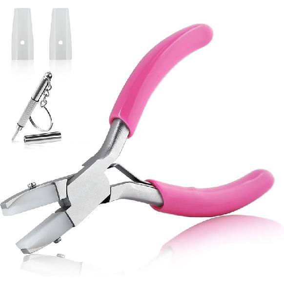 SPEEDWOX 3.5-Inch Double Nylon Flat Jaw Pliers for Jewelry Making Flat Nylon Jaw Pliers Small Plier Soft Jaws Plier Ring Bending Tool Jewelry Making Flat Nylon Jaw Pliers