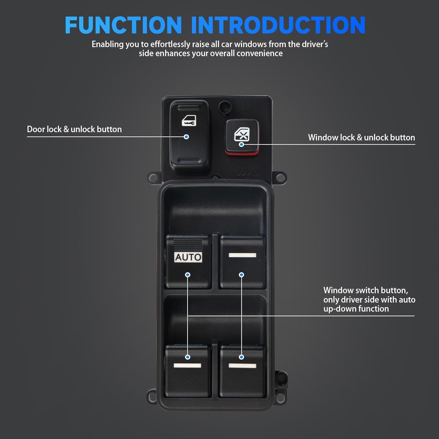 

Power Window Switch Front Driver Side Control Switch Compatible with Honda Accord CM5 CM6 Sedan 2003-2007 with Replacement 35750-SDA-H12 35750SDA306