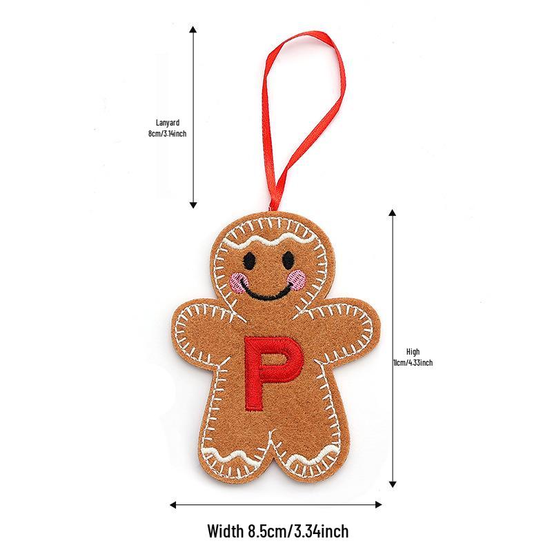 Christmas Gingerbread Man Ornaments: Festive Alphabet Hanging Decorations