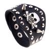 Manufacturer Direct Sale Punk Style Rivet Skull Leather Bracelet Exaggerated Wide Genuine Leather Bracelet for Men
