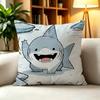J-Jeff The Land S-Shark Double-Sided Printed Cushion Cover Bedroom Bedside Sofa Pillow Case