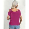 Women's Fashion Casual Summer Spring Solid Color Print Short Sleeve Oblique Collar Blouses & Shirts