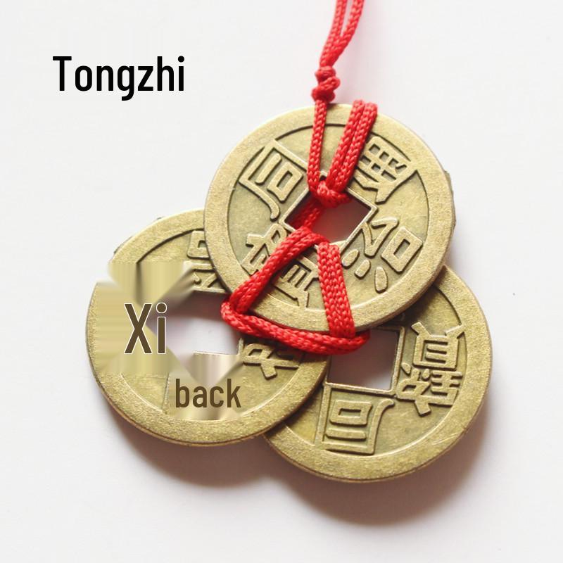 Antiker Legierungsanhänger: Fünf & Zehn Kaiser Feng Shui Kupfermünzen