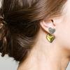 Golden Heart Earrings Ear Studs Alloy Texture Modern Ear Jewelry Fashion Ear Pins Suitable for Daily and Party Wear