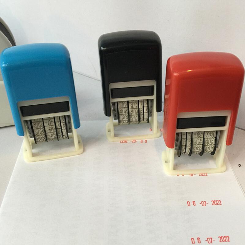 DIY Handle Account Date Stamps Stamping Mud Set Mini Self-Inking Stamps For Office Escolar Supplies Emboss School Stationery