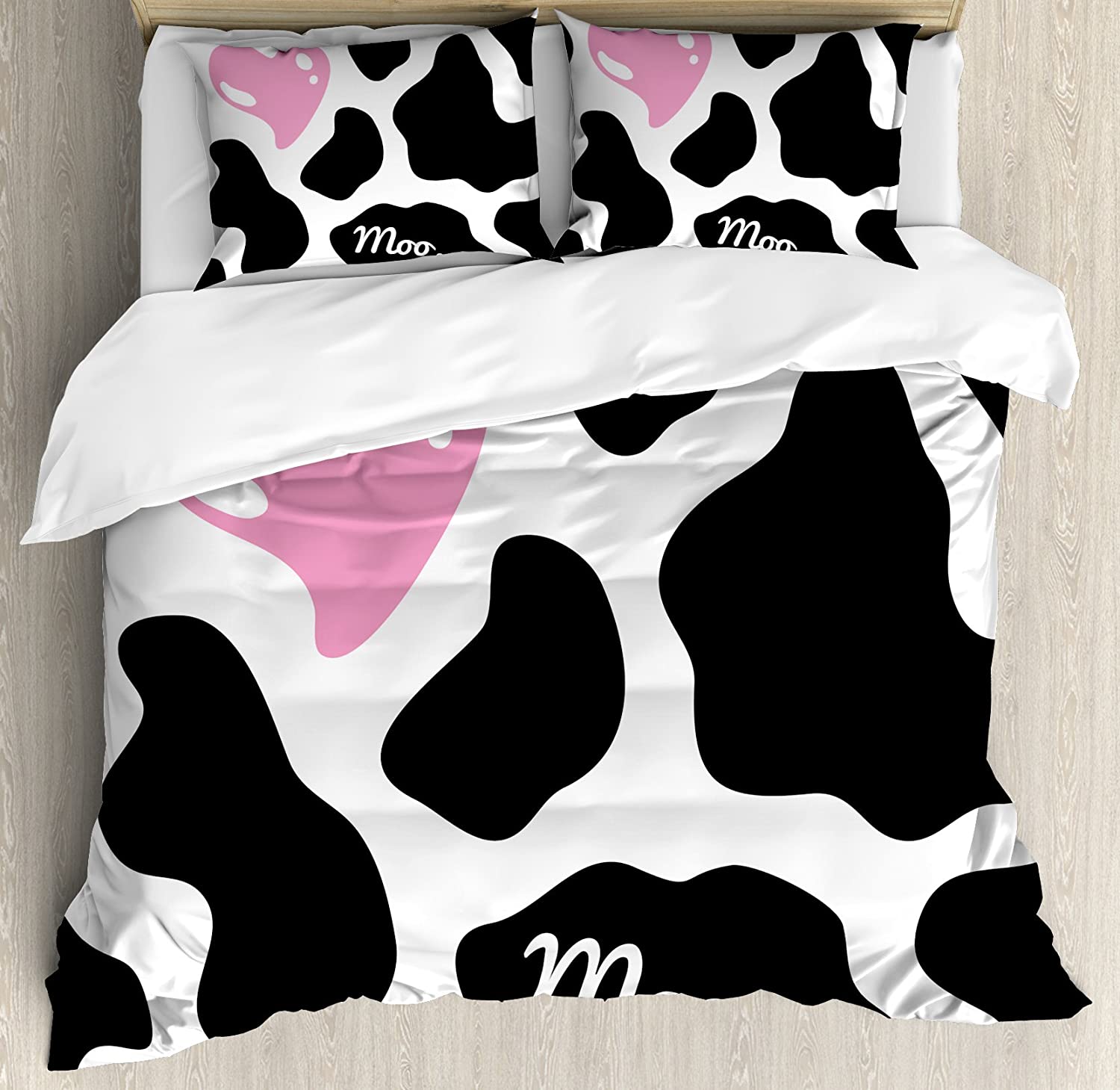 

Cow Print 3pcs Bedding Set Camouflage Hide Pattern In Black And Duvet Cover Set Bed Set Quilt Cover Pillow Case Comforter Cover EU single(135x200cm)