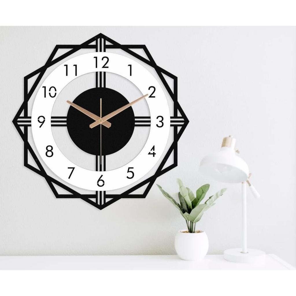 Stylish Metal Analog Wall Clock for Living Room, Bedroom, Kitchen, Home and Hall | Antique Fancy Big Size Modern Wall Watch for Home Decor (50CM)