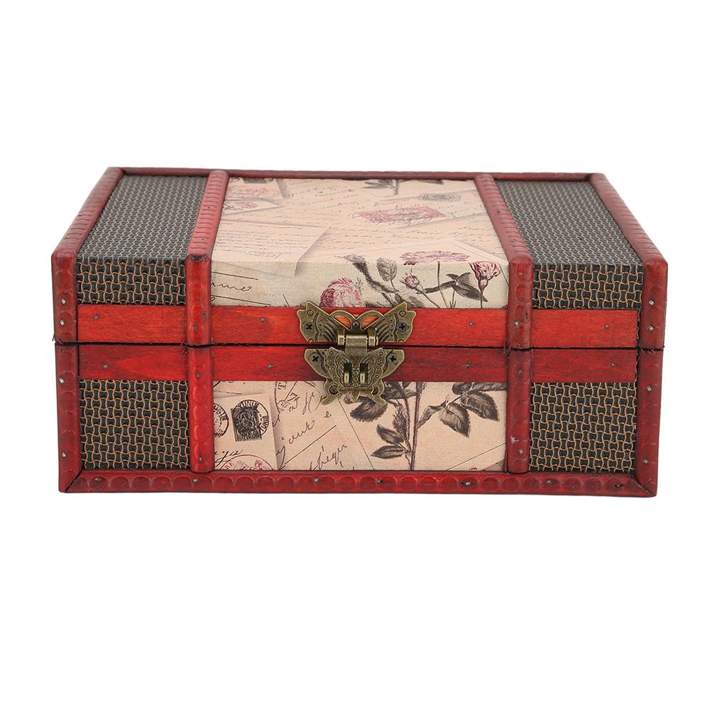 Vintage Wooden Storage Box Elegant Jewelry Necklace Bracelet Book Organizer Case Home Decoration