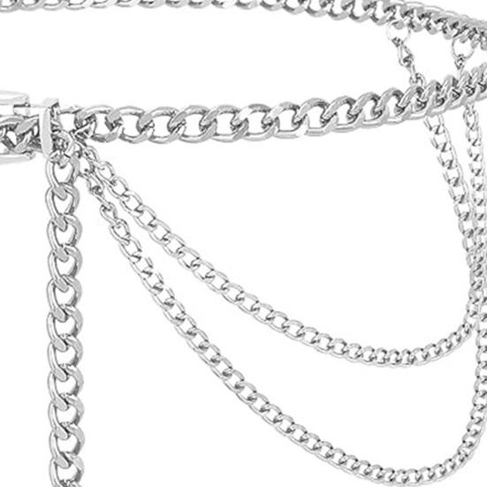 Metal Waist Chain for Women Single/Multi-layer Adjustable Long Chain Belt Body Belly Jewelry for Dresses Jeans Trousers