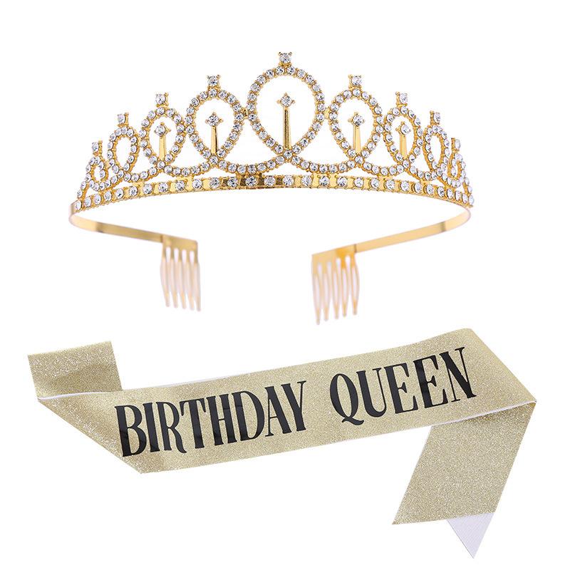 European and American Bridal Crown Tiara Alloy Crystal Wedding Hair Accessories Crown Birthday Party Headband Jewelry