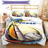 Set Biancheria da Letto Baseball con Nome Personalizzato 3 Pezzi Copripiumino Chiusura Include 1 Copripiumino e 2 Federe, Morbido e Confortevole per Tutte le Stagioni.
