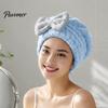Lightweight Hair Turban for Bath Towel Wrap with Bow, Women Microfiber Turban, Extra Large Anti-Frizz Absorbent Long Thick Curly Super Drying Cap