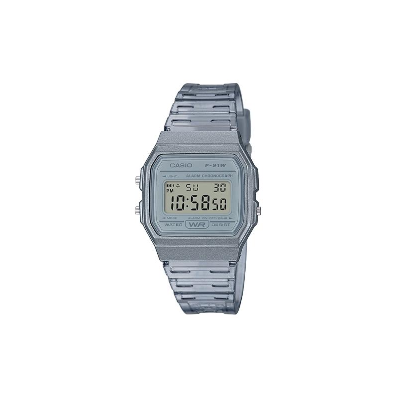 

Casio DIGITAL series-square, trendy, cute, sports, waterproof, quartz movement, resin strap, Japanese and Korean watch, men s watch, gray F-91WS-8DF