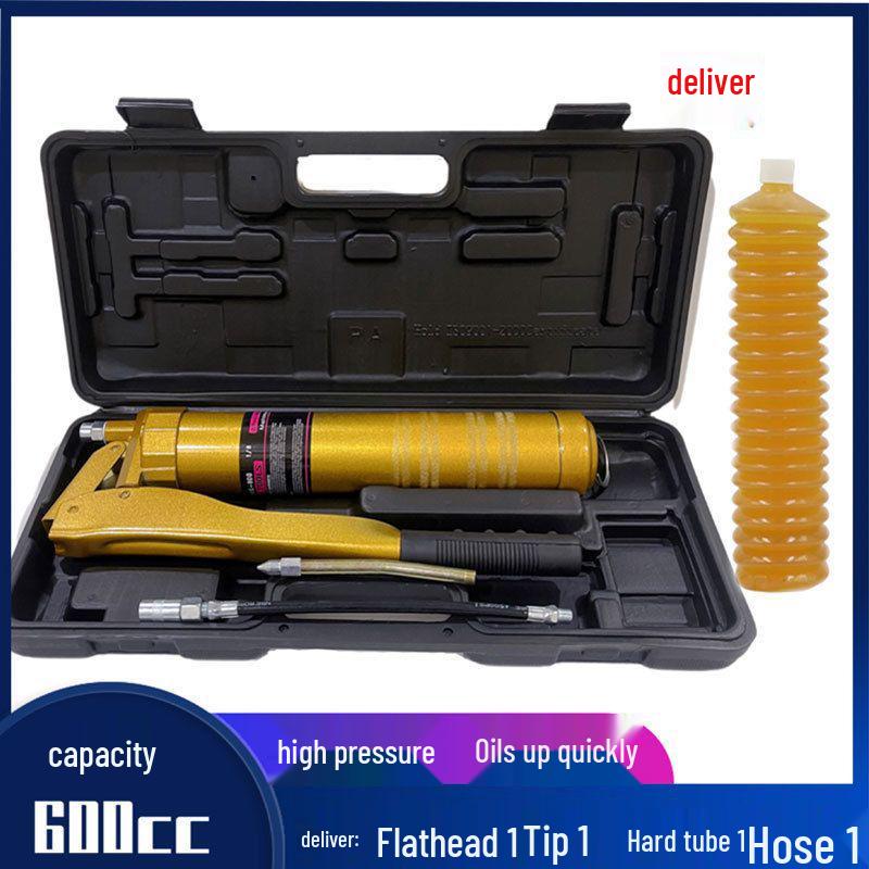 Caterpillar Transparent Grease Gun - High Pressure Manual Injector with Zipper Cartridge, Single/Double Pressure Rod.