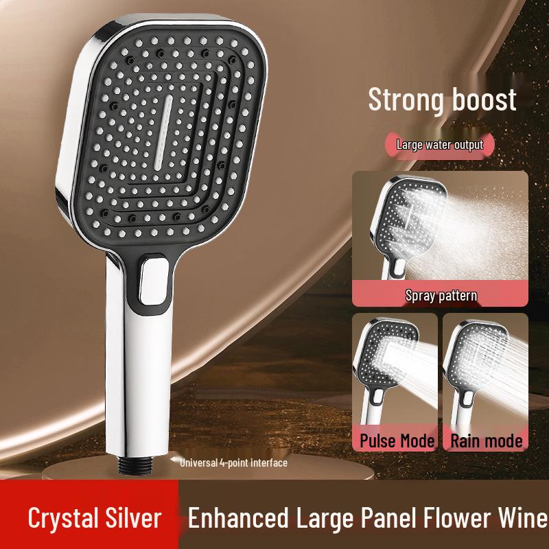 5-Speed Handheld Shower Head with Large Panel & Water Filter for Enhanced Bathing Experience