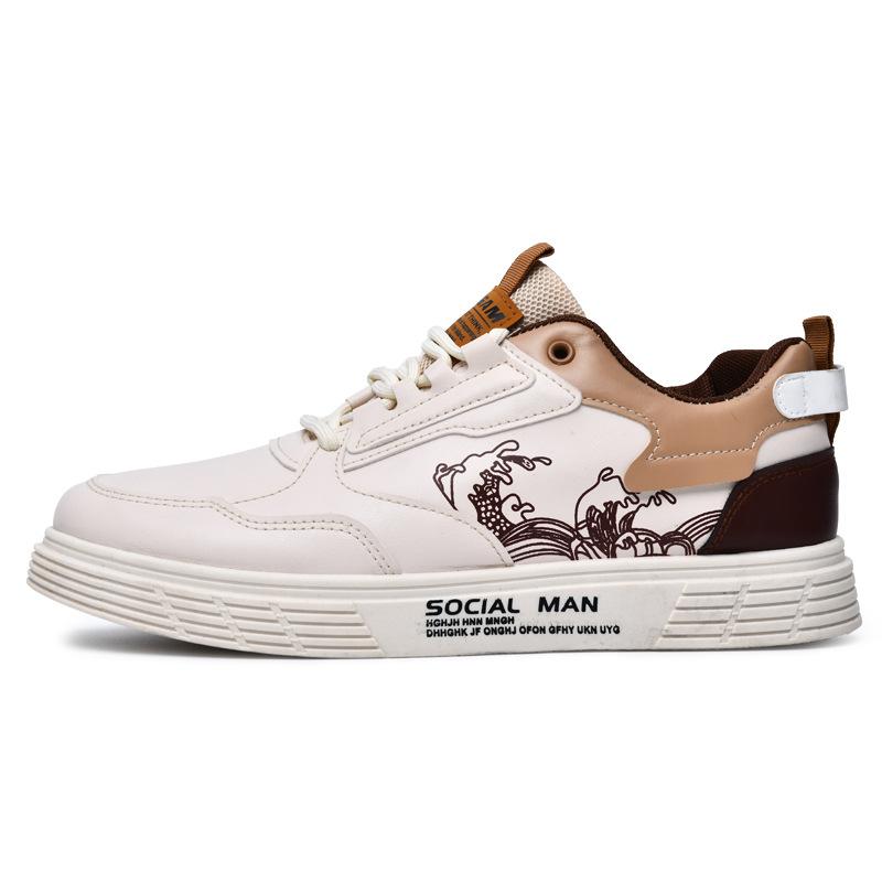 Autumn and Winter New Men's Shoes Breathable Casual Sports Board Shoes Fashionable, Light and Comfortable Versatile Sports Men's Shoes White Shoes