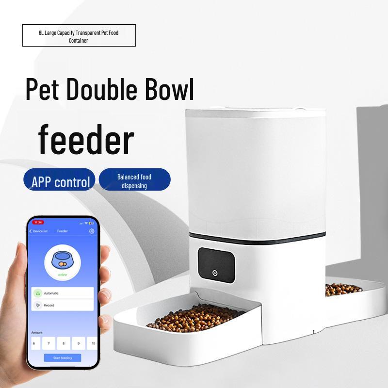 4L Automatischer Futterautomat mit Weitwinkel-Video, Dual-Band TUYA WiFi und Fernbedienung (110-240V).