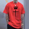 Summer Home Outdoor Comfort Breathable Cool Tops Cross Crown Mens 100 Cotton Tshirts Urban Casual Fashion Printed Tee Shirts