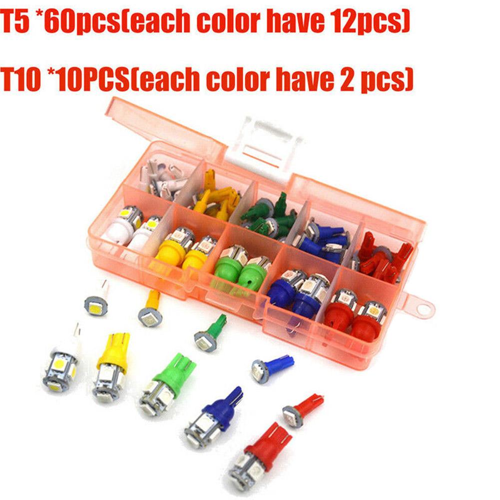 

70 шт. Автомобильные светодиодные лампы T5+T10 для приборной панели, комплект индикаторов