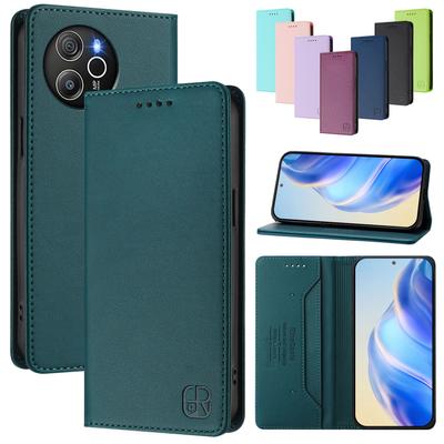 Luksusowe skórzane etui do Blackview Wave 6C/Shark 8/Oscal Modern 8/A53/A52 Pro RFID Blocking Card Slots Magnetyczna podstawka przyciągająca wstrząsy Odporna na wstrząsy klapka