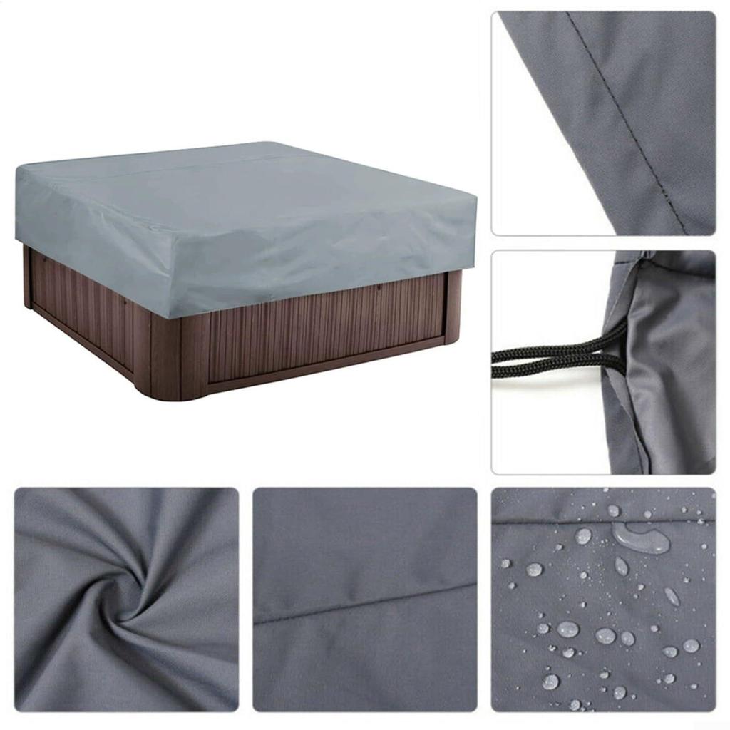Spa Cover Protector Waterproof Square Replacement UV Protection Spa Covers For Hot Tub For Outdoor Garden Backyard Deck Poolside