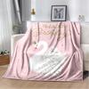 HD Cartoon Cute Swan Cygnus Soft Plush Blanket,Flannel Blanket Throw Blanket for Living Room Bedroom Bed Sofa Kids Cover Gitt 3D