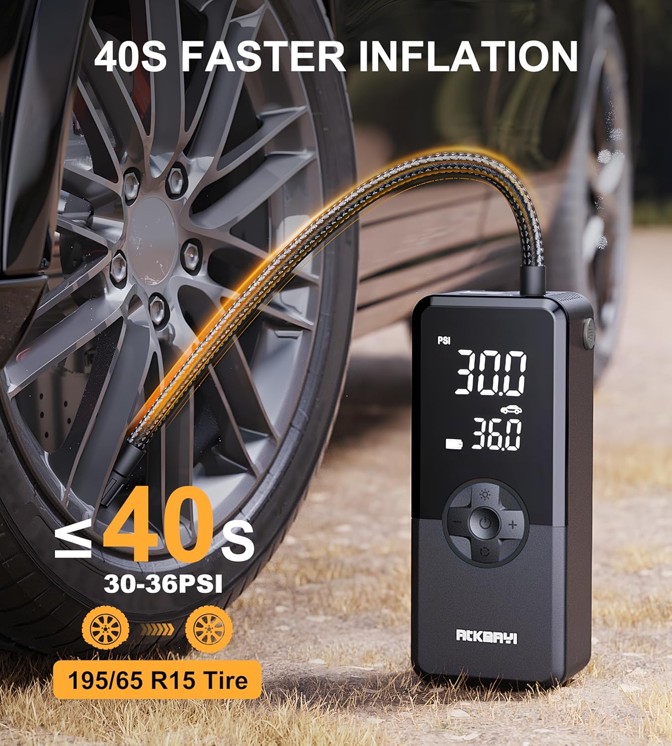 

Portable 150PSI Air Compressor for Car, Motorcycle, Bicycle Tires – 12V DC Inflator with Inflate/Deflate Modes United States