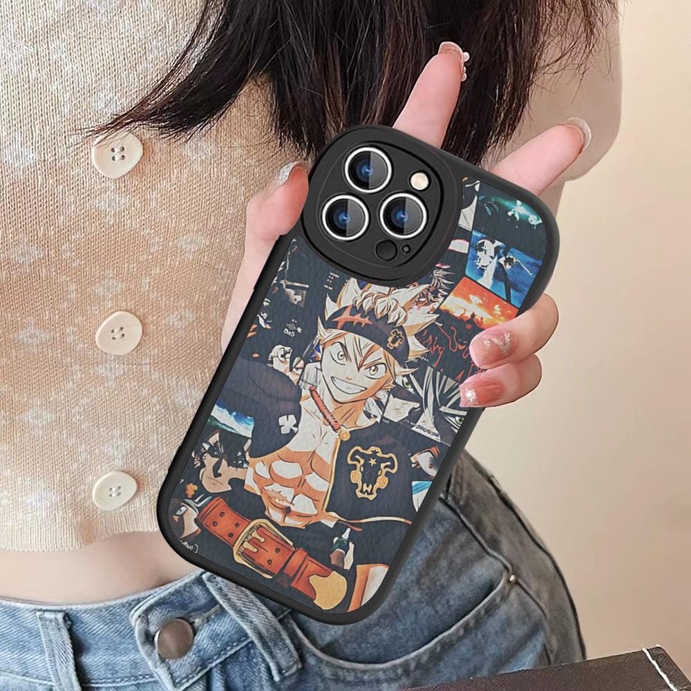 Black Clover Phone Case Hard Leather For IPhone 16 15 14 13 12 Mini 11 14 Pro Max Xs X Xr 7 8 Plus Fundas