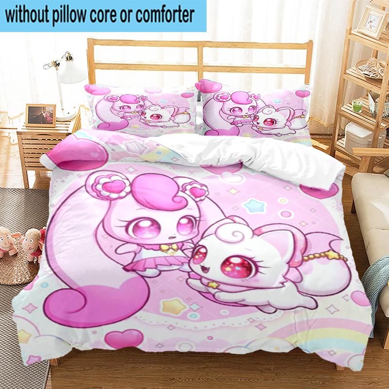 Heartsping Doll And Friends Fantasy 3pcs Bedding,Including 1pc Duvet Cover And 2pcs Pillowcases Perfect for Christmas,Ideal for Bedroom, Dormitory