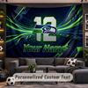 Wall Hanging Tapestry Custom NameSeattle Seahawks Pattern Personalized Printed Fabric Wall Decor