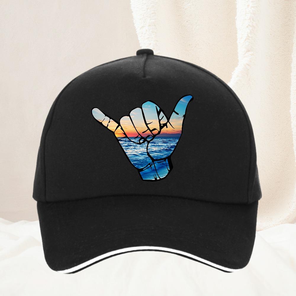 Beach Hanging Loose Surfing Hawaiian Anime Printing Baseball Cap Vintage Adjustable Dad Hat Funny Trucker Hat