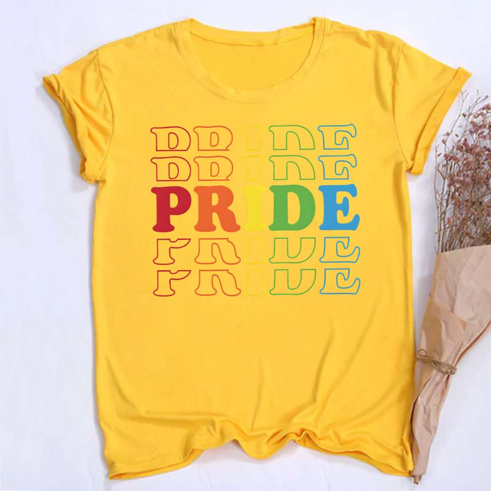 Rainbow PRIDE Print Tee Shirt LGBT Pride Month Tshirt Female Rainbow Tshirt Girls Top Love Wins Graphic Tee Summer Clothes