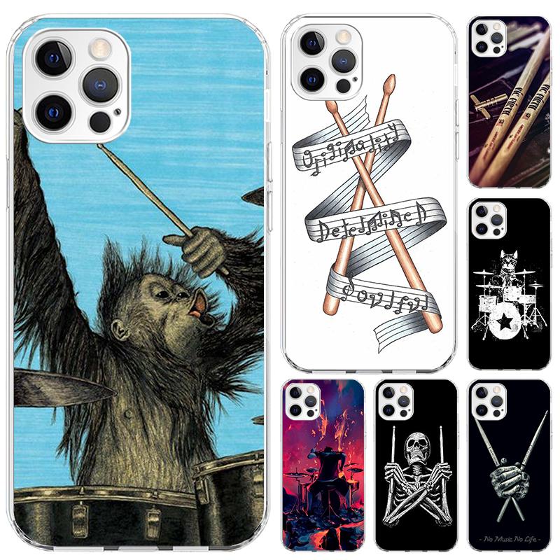 Musical Instrument Drum Rock Phone Case for Iphone 17 Air 16 15 Plus 14 13 Mini 12 11 Pro Max 16E 7 8 SE 2020 Soft Funda Print S