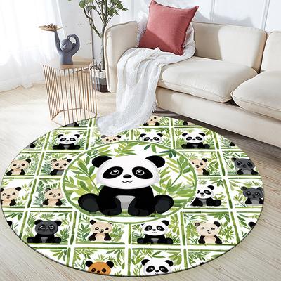 Runder Teppich mit Pandamuster, Teppich für Wohnzimmer, Schlafzimmer, Sofa, Spielzimmer-Dekoration, rutschfeste Bodenmatte, Feiertagsgeschenke und Geburtstagsgeschenke