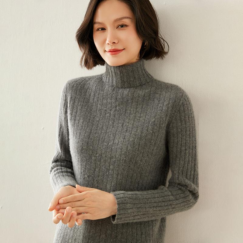 Women's Cashmere Sweater Qinghe Cashmere 100% Cashmere Autumn and Winter Cashmere Thickened Pullover Soft and Warm