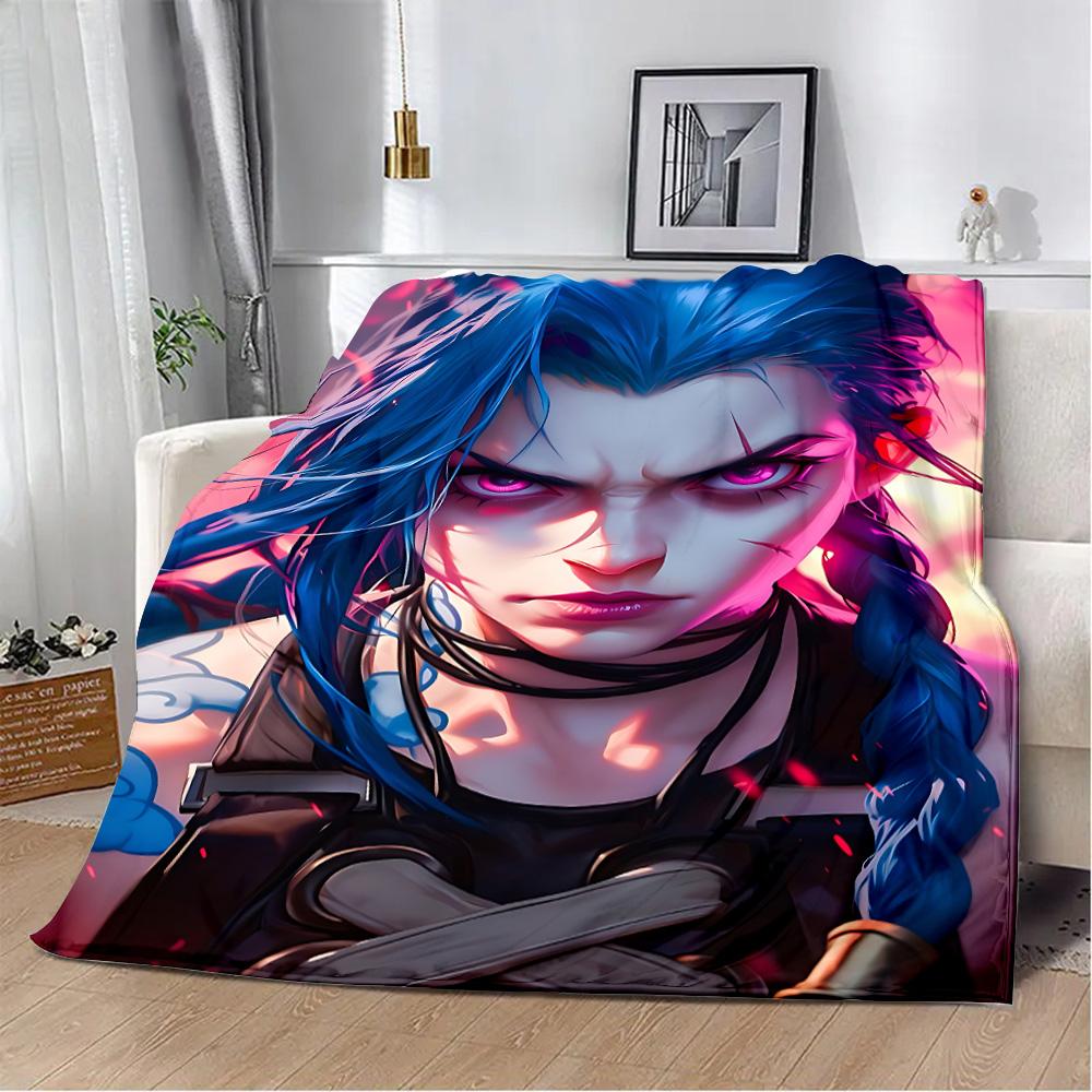 

Legends LOL Jinx Printed Blanket Picnic Blankets Warm Blanket Soft and L-Leagues Comfortable Blanket Home Travel Birthday Gift 30x40in