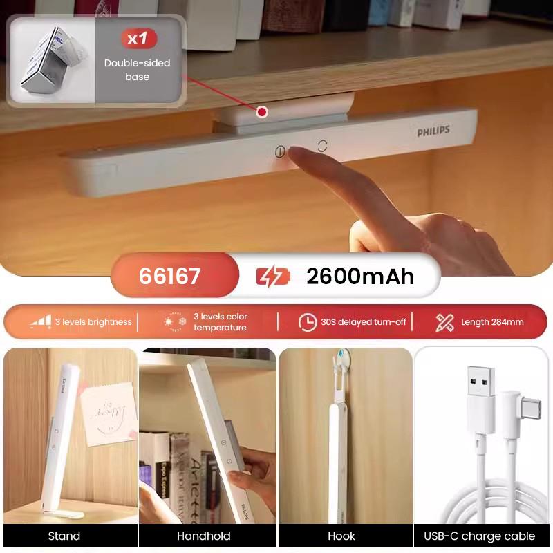 Philips Lamp Multi-function Table Lamp Rechargeable Battery Type-C Portable LED Light